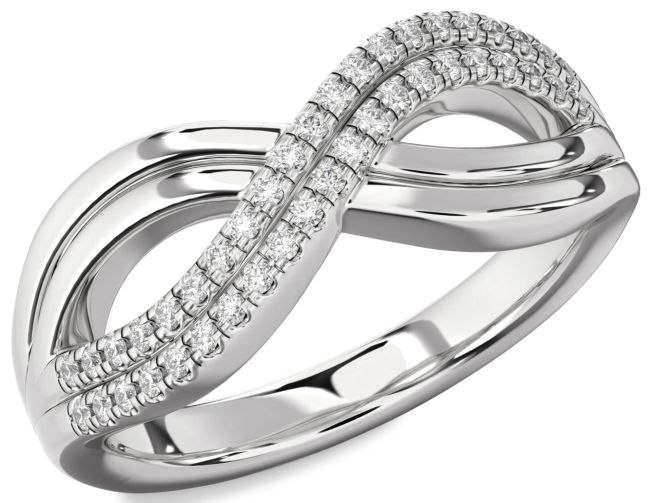 Diamond Silver Infinity Round Ring