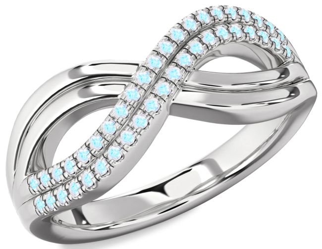 Moonstone Silver Infinity Round Ring