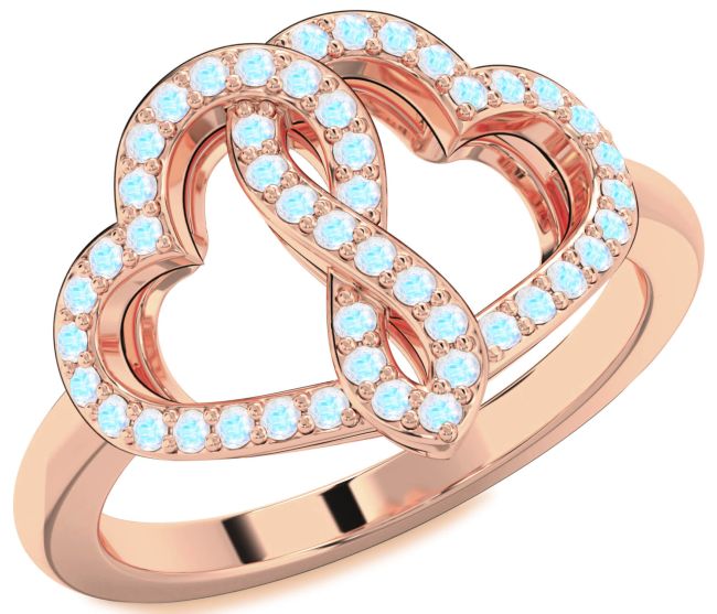 Moonstone Rose Gold Heart Infinity Ring