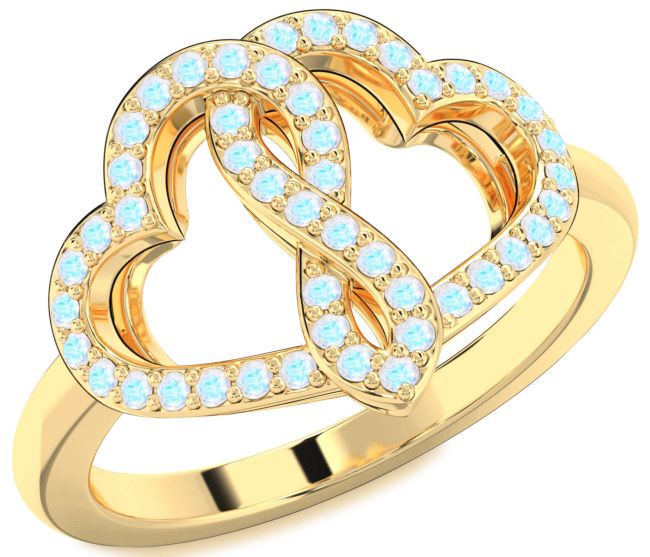 Moonstone Gold Heart Infinity Ring