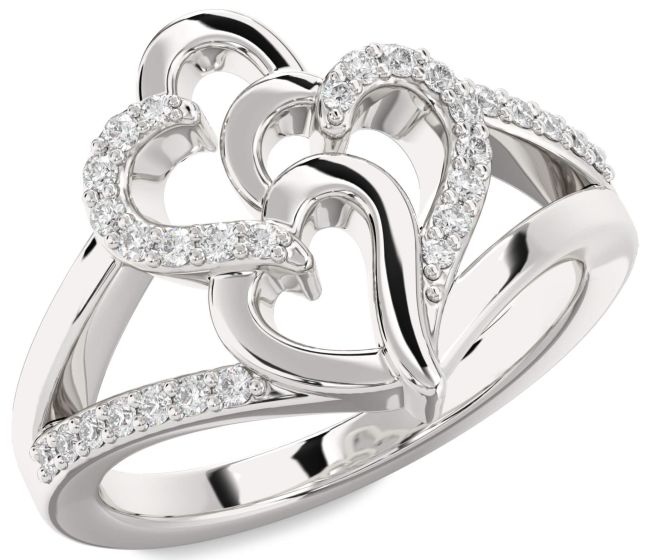 Lab Diamond Platinum Heart Ring