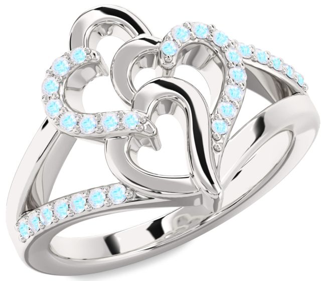 Moonstone Platinum Heart Ring