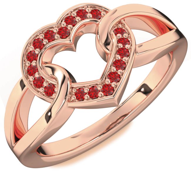Ruby Rose Gold Heart Ring