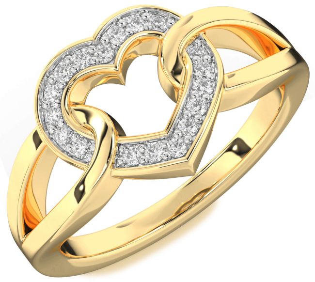 Diamond Gold Heart Ring