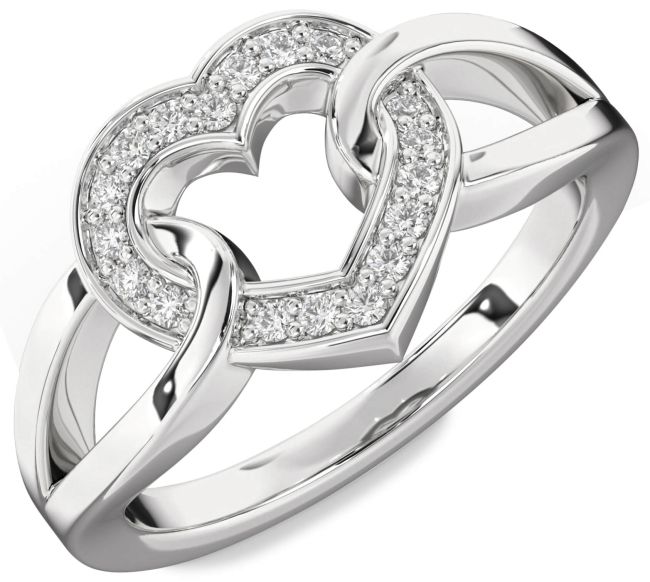 Lab Diamond Platinum Heart Ring