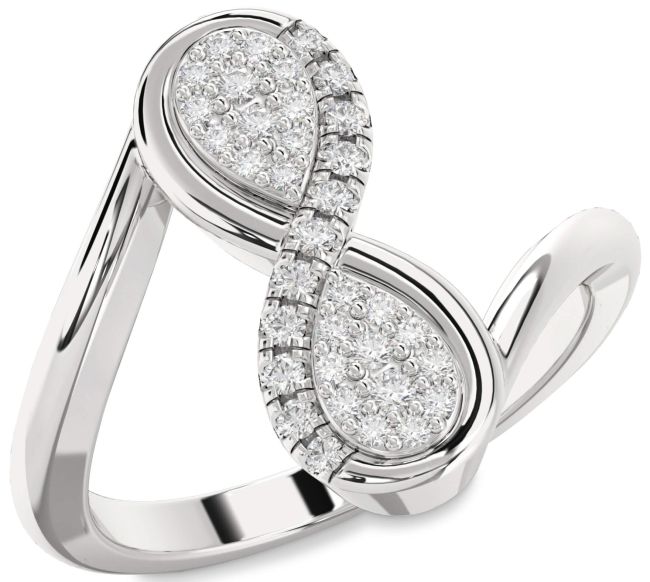 Lab Diamond Platinum Infinity Round Ring
