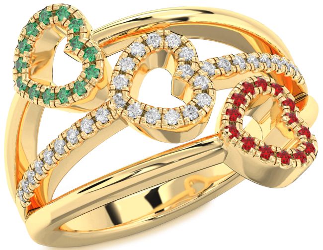 Gold Silver Heart Promise Ring