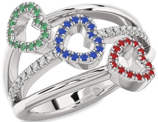 Diamond Silver Heart Promise Ring