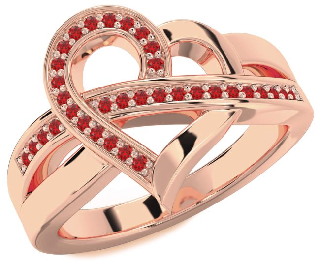 Ruby Rose Gold Heart Ring