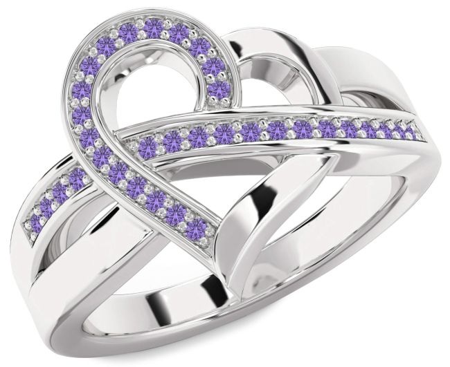 Alexandrite Platinum Heart Ring