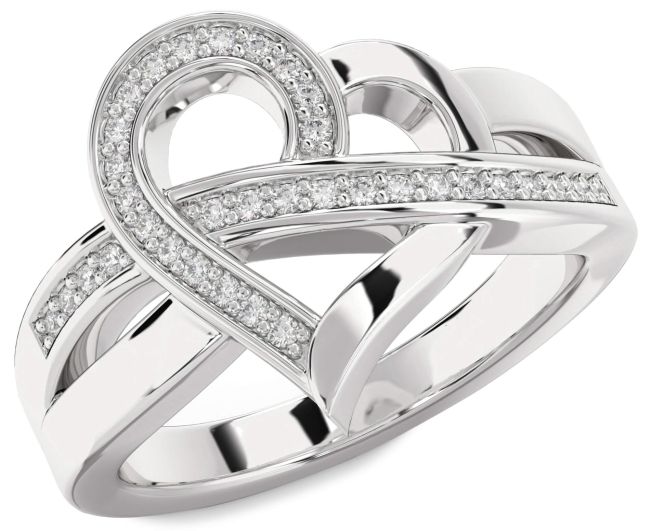 Diamond White Gold Heart Ring