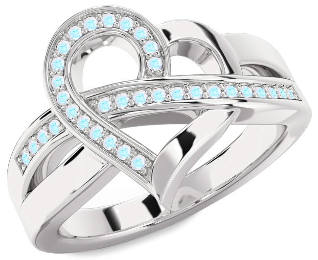 Moonstone Platinum Heart Ring