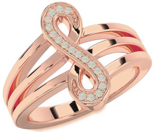 Opal Rose Gold Infinity Ring