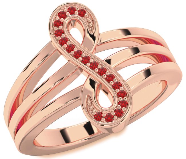 Ruby Rose Gold Infinity Ring