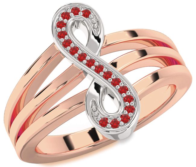 Ruby Rose Gold Silver Infinity Ring