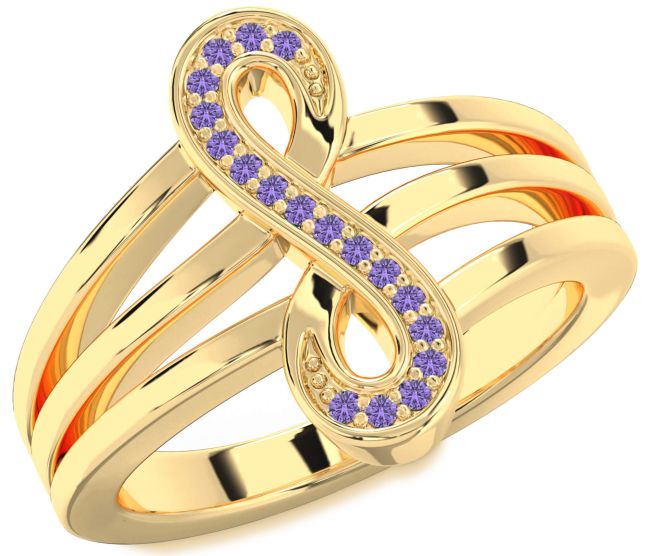 Amethyst Gold Infinity Ring