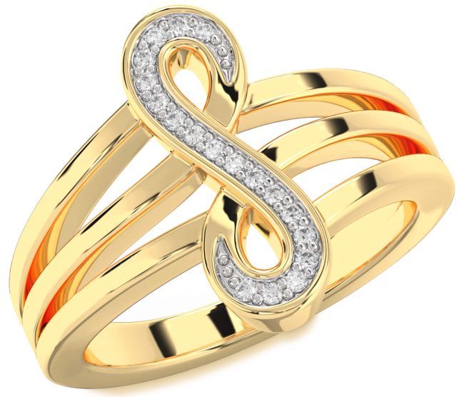 Moissanite Gold Infinity Ring