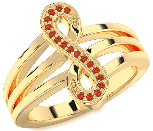 Fire Opal Gold Infinity Ring