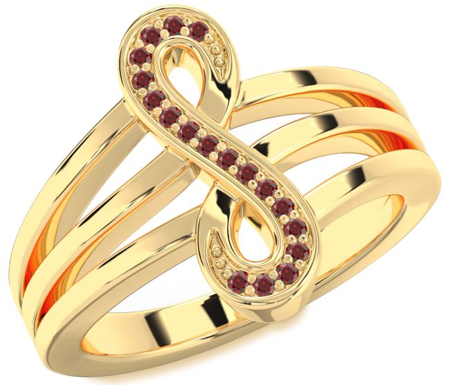 Garnet Gold Infinity Ring