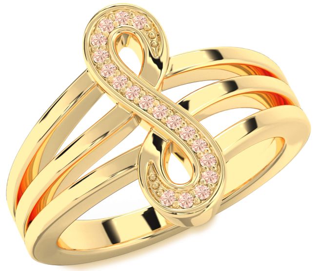 Morganite Gold Infinity Ring