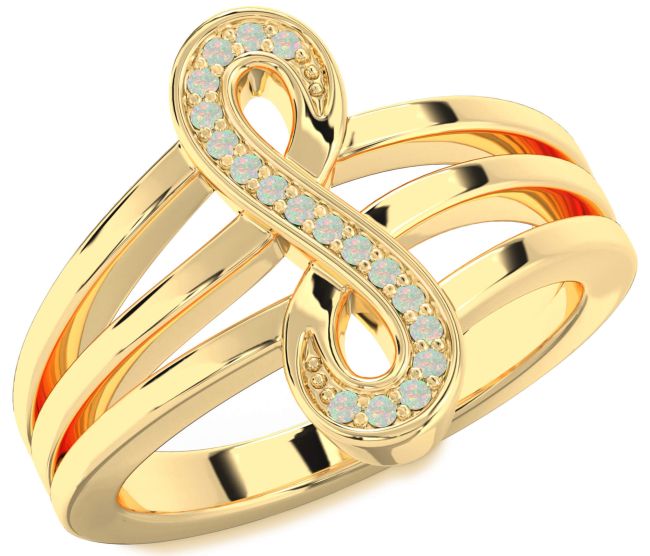 Opal Gold Infinity Ring