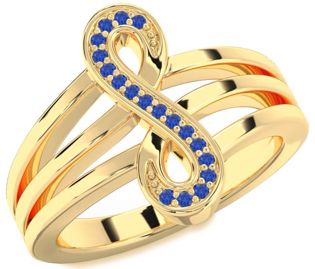 Blue Sapphire Gold Infinity Ring