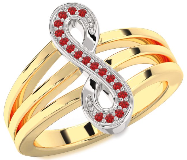 Ruby Gold Silver Infinity Ring