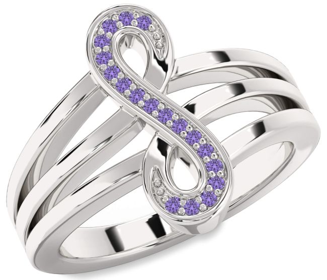 Alexandrite Silver Infinity Ring