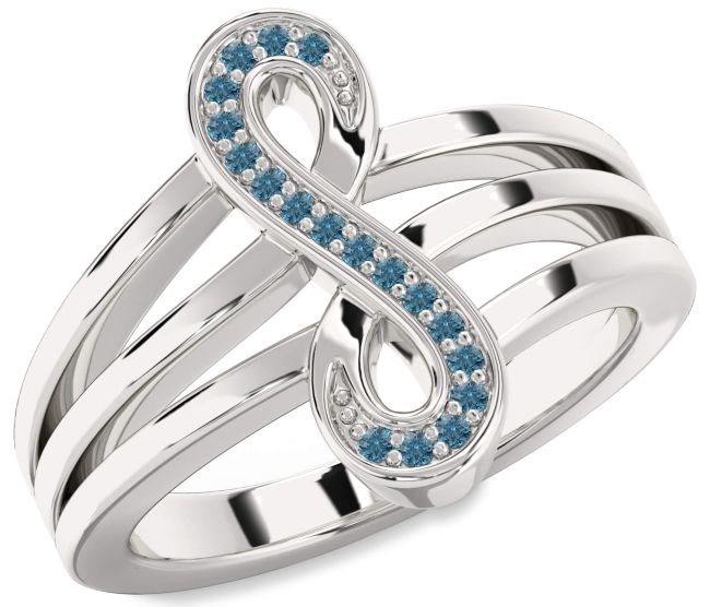 Blue Diamond Platinum Infinity Ring
