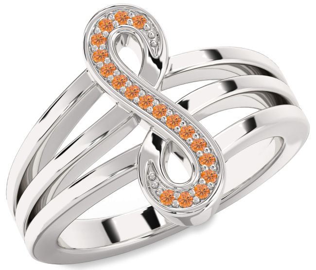 Citrine Platinum Infinity Ring
