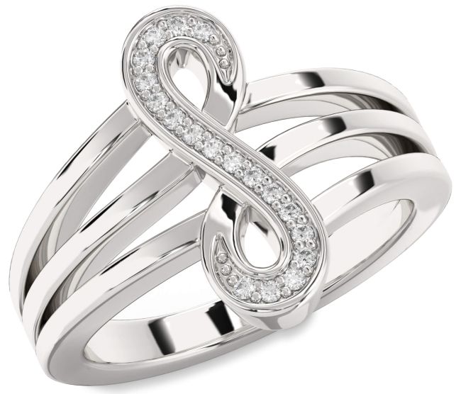 Diamond Silver Infinity Ring
