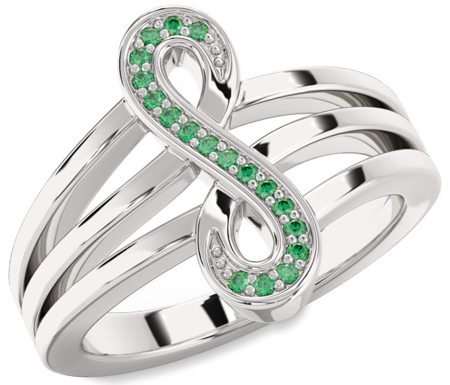 Emerald Platinum Infinity Ring