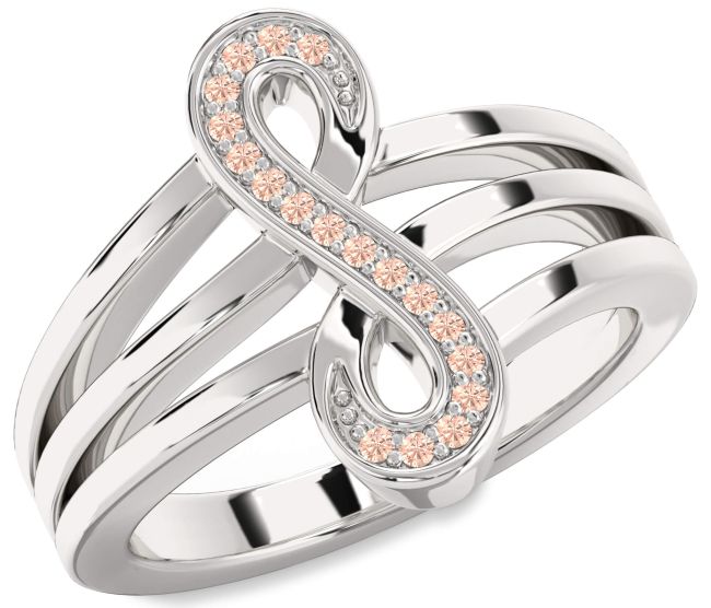 Morganite Platinum Infinity Ring