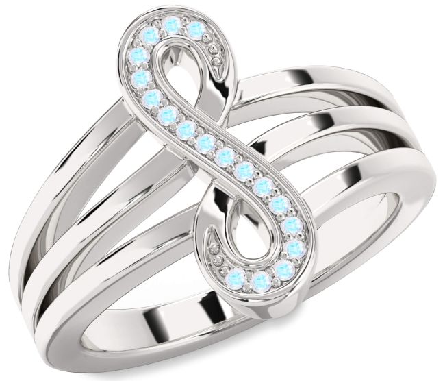 Moonstone Platinum Infinity Ring