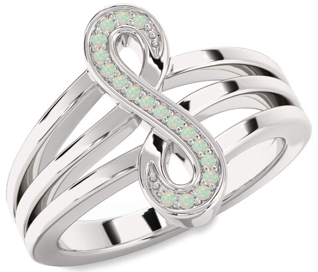 Opal Platinum Infinity Ring