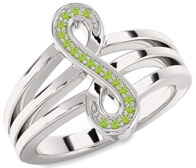 Peridot Platinum Infinity Ring