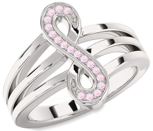Rose Quartz Platinum Infinity Ring