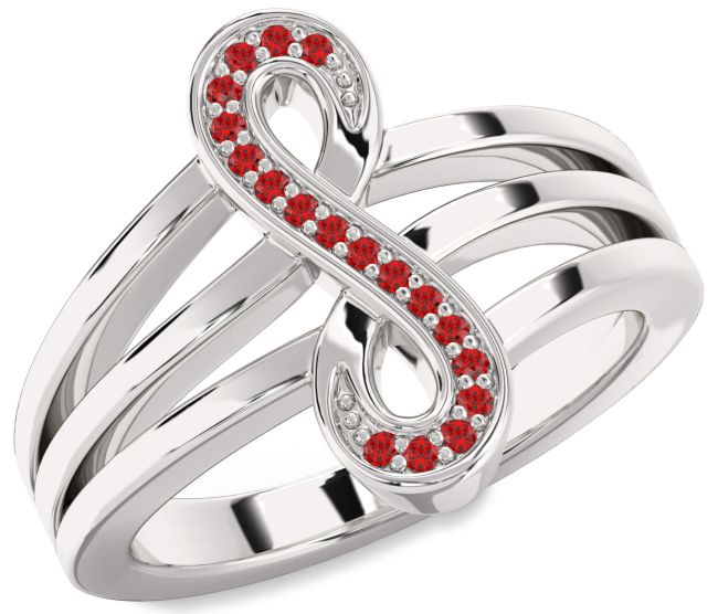 Ruby White Gold Infinity Ring