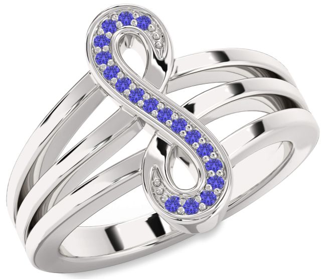 Tanzanite Platinum Infinity Ring