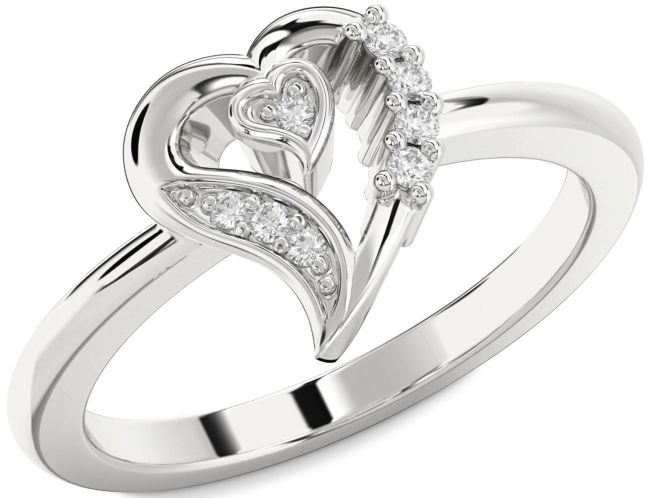 Lab Diamond Platinum Heart Ring