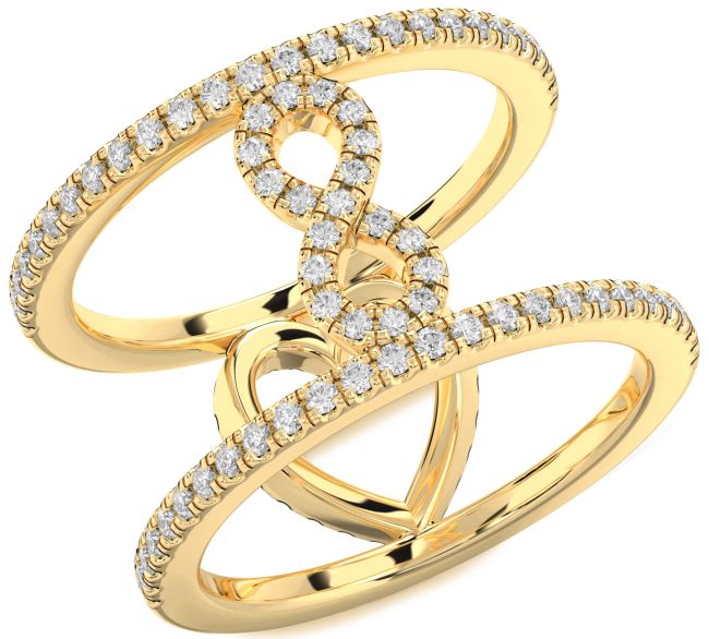 Lab Diamond Gold Heart Infinity Ring