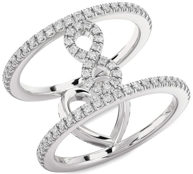 Diamond Silver Heart Infinity Ring