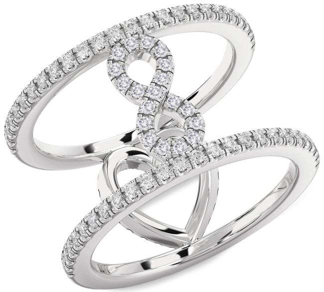 Salt & Pepper Diamond Platinum Heart Infinity Ring