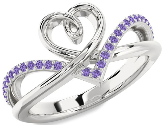 Alexandrite Platinum Heart Ring