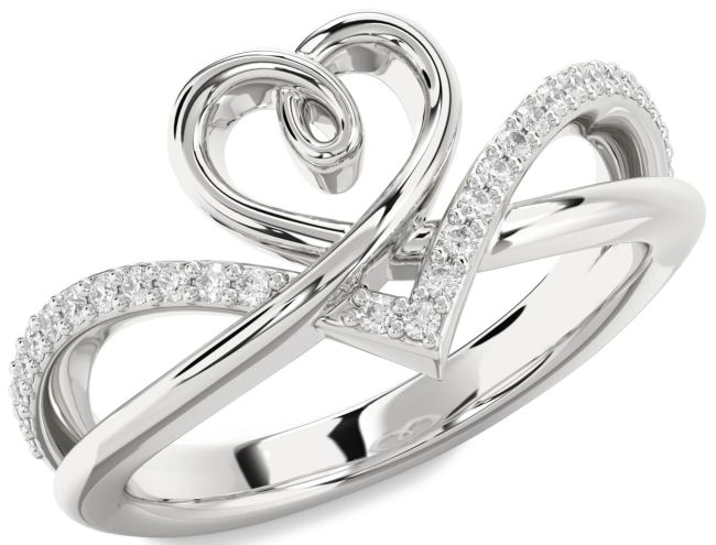 Lab Diamond Platinum Heart Ring