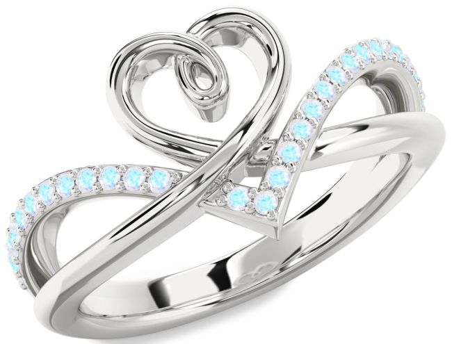 Moonstone Platinum Heart Ring