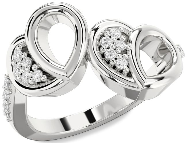 Lab Diamond Platinum Heart Ring