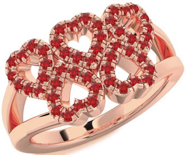 Ruby Rose Gold Heart Ring