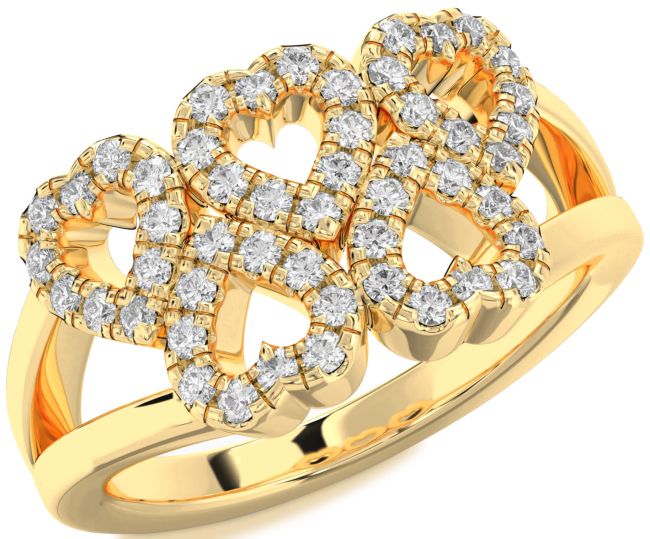 Lab Diamond Gold Heart Ring