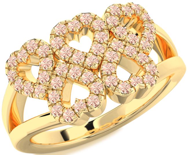 Morganite Gold Heart Ring
